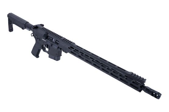 CMMG Resolute Mk4 6mm ARC AR-15 Rifle in Armor Black has a muzzle brake